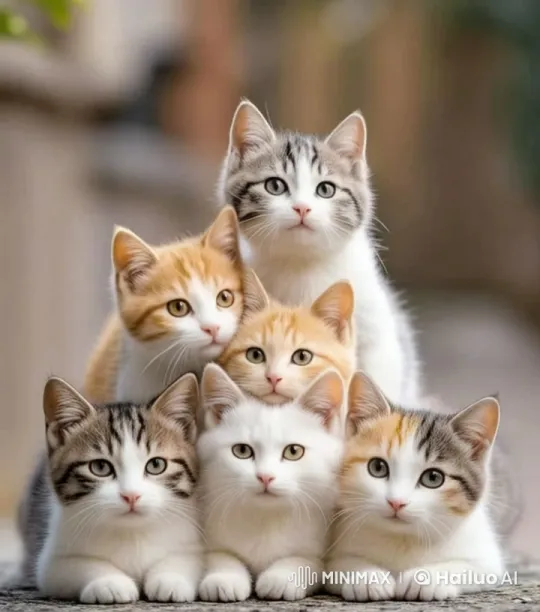 Adorable Kittens Interact Playfully in Live2D Animation – AI Generated Video | Hailuo AI