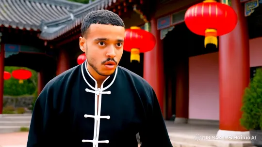 Young Kung Fu Practitioner in Intense Courtyard Battle – AI Generated Video | Hailuo AI