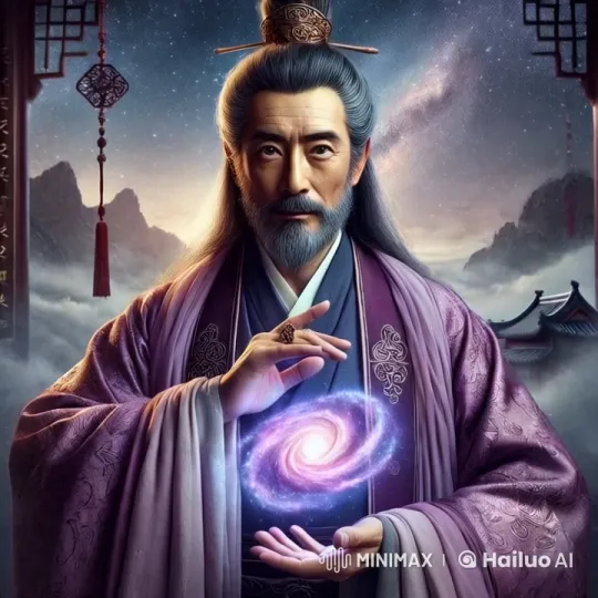 Taoist Priest Tells Cosmic Tales with Nebula in Hand – AI Generated Video | Hailuo AI