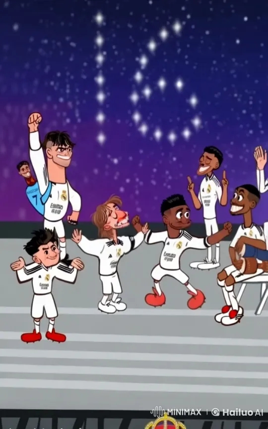 Real Madrid Celebrates with Animated Dance in Live2D – AI Generated Video | Hailuo AI