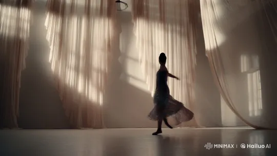 Dancer's Graceful Performance in Atmospheric Studio – AI Generated Video | Hailuo AI