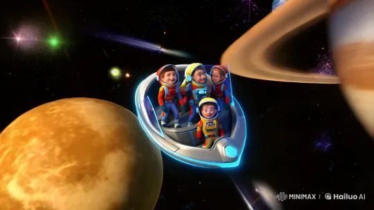 Joyful Space Explorers' Galactic Adventures – AI Generated Video | Hailuo AI