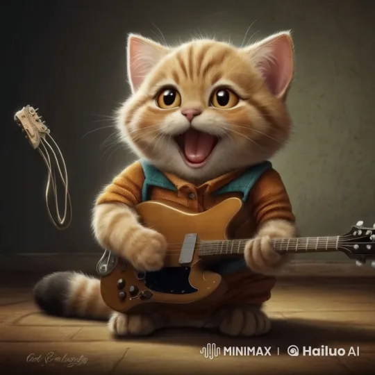 Kitten Serenades in Cozy Orange Sweater – AI Generated Video | Hailuo AI
