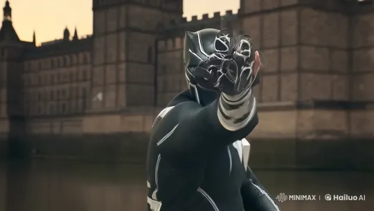 Black Panther Stunts: 3D Fight at Edinburgh Castle – AI Generated Video | Hailuo AI