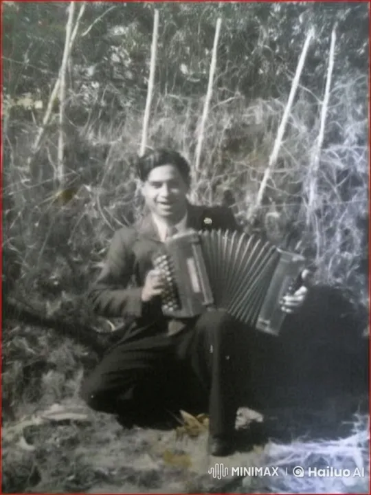 Man Plays Accordion in Rustic Setting – AI Generated Video | Hailuo AI