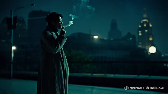 Contemplative Figure in Moody Cityscape – AI Generated Video | Hailuo AI