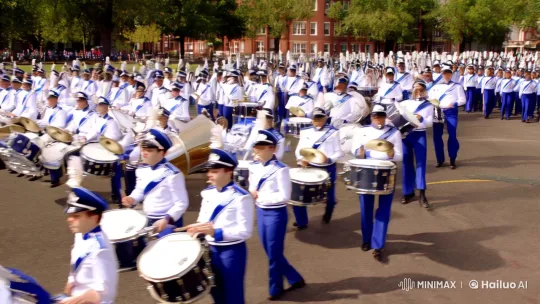 Vibrant High School Band: Precision and Energy in Motion – AI Generated Video | Hailuo AI