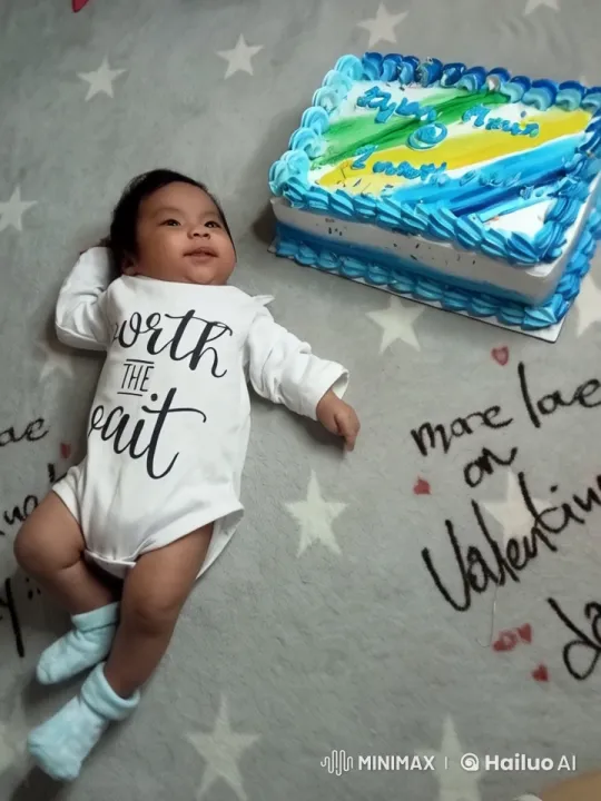 Baby's First Month Celebration with Cake and Blanket – AI Generated Video | Hailuo AI