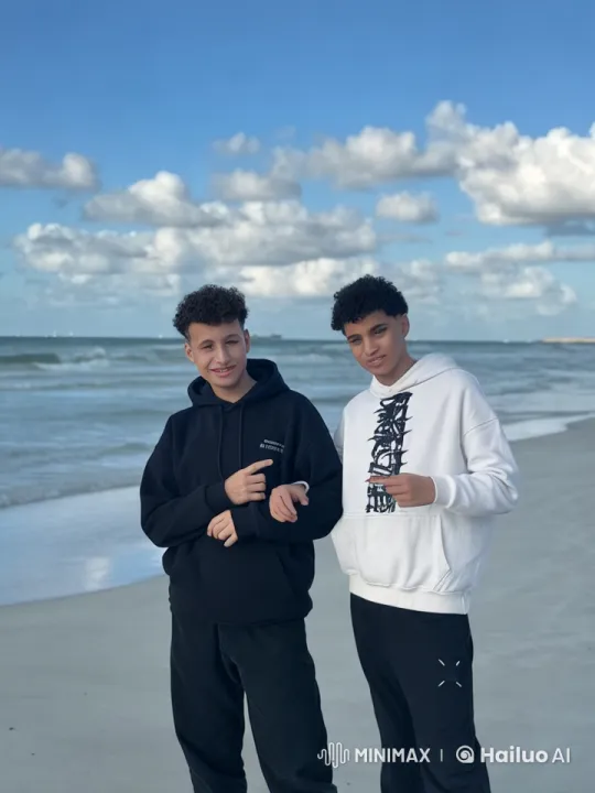 Boys Engage in Playful Fight on Serene Beach – AI Generated Video | Hailuo AI