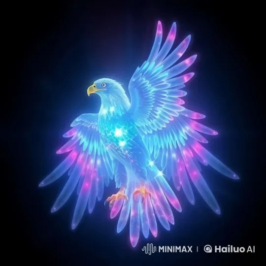 Luminous Eagle in Live2D: Enchanting, Ethereal Flight – AI Generated Video | Hailuo AI