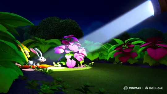 Whimsical Rabbit's Moonlit Garden Adventure – AI Generated Video | Hailuo AI