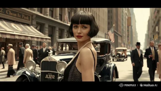 1920s City Street with Live2D Animated Vintage Characters – AI Generated Video | Hailuo AI