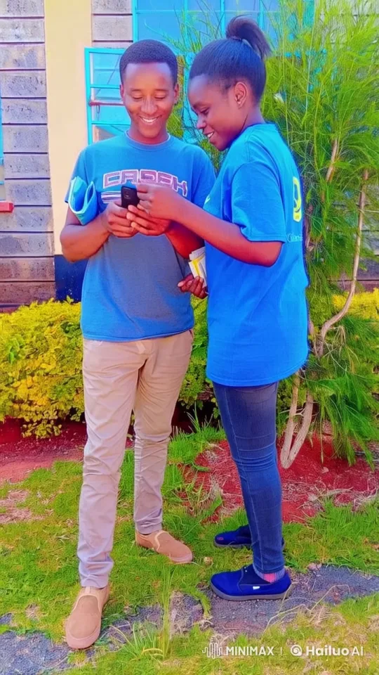 Couple Shares Tender Moment with Smartphone in Peaceful Garden – AI Generated Video | Hailuo AI