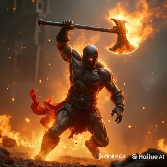 Kratos Unleashes Spartan Rage in Fiery Showdown – AI Generated Video | Hailuo AI