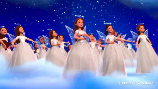Children as Celestial Dancers Celebrate Christmas – AI Generated Video | Hailuo AI