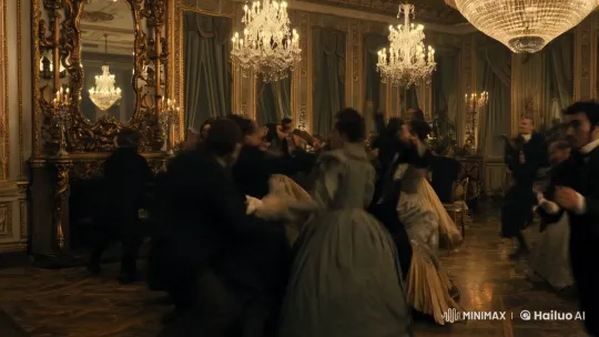 Elegant Ballroom Brawl Captured with Cinematic Intensity – AI Generated Video | Hailuo AI