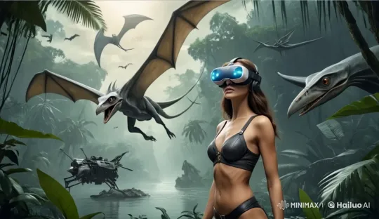Virtual Reality Meets Prehistoric Jungle Adventure – AI Generated Video | Hailuo AI