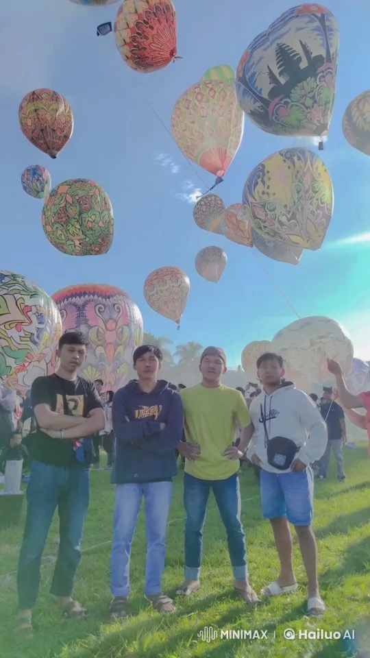 Kungfu Masters Perform with Hot Air Balloons in Background – AI Generated Video | Hailuo AI