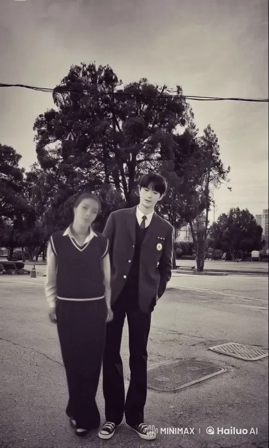 Formal Embrace in a Serene Outdoor Setting – AI Generated Video | Hailuo AI