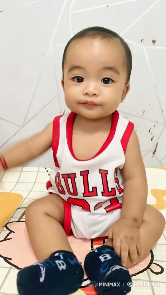 Animated Toddler in Bulls Jersey Shows Off Energetic Moves – AI Generated Video | Hailuo AI