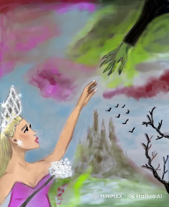 Magical Encounter in a Surreal, Colorful Landscape – AI Generated Video | Hailuo AI