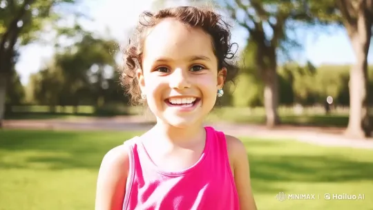 Joyful Young Girl Dancing in Sunlit Park – AI Generated Video | Hailuo AI