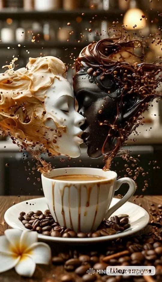 Artistic Fusion of Coffee in a Café Setting – AI Generated Video | Hailuo AI