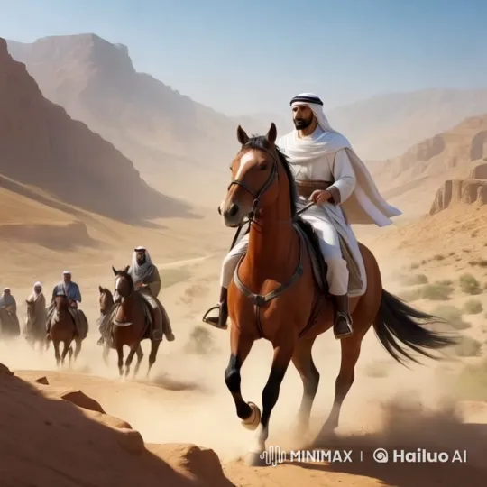 Desert Riders Traverse Majestic Mountainscape – AI Generated Video | Hailuo AI