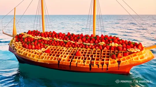 Luxurious Waffle Bobs on Serene Bosphorus Waters – AI Generated Video | Hailuo AI