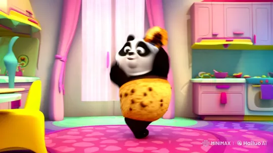 Panda Spins in Cookie Form in Dreamy Kitchen Scene – AI Generated Video | Hailuo AI
