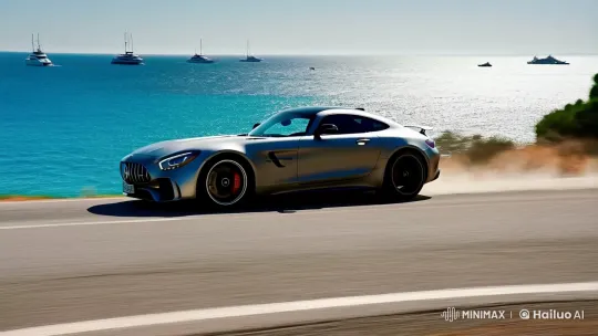 Mercedes-AMG GT Races Along Italian Riviera – AI Generated Video | Hailuo AI