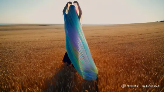 Mesmerizing Figure in Golden Field with Dynamic Camera Work – AI Generated Video | Hailuo AI
