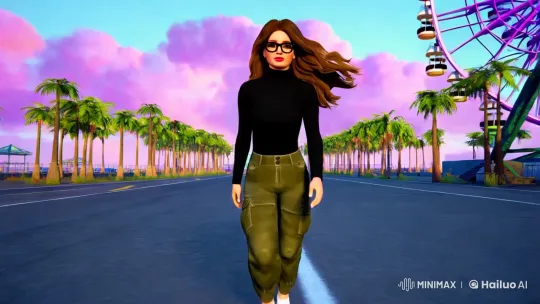 Female Character Walking Forward in Free Fire Style – AI Generated Video | Hailuo AI