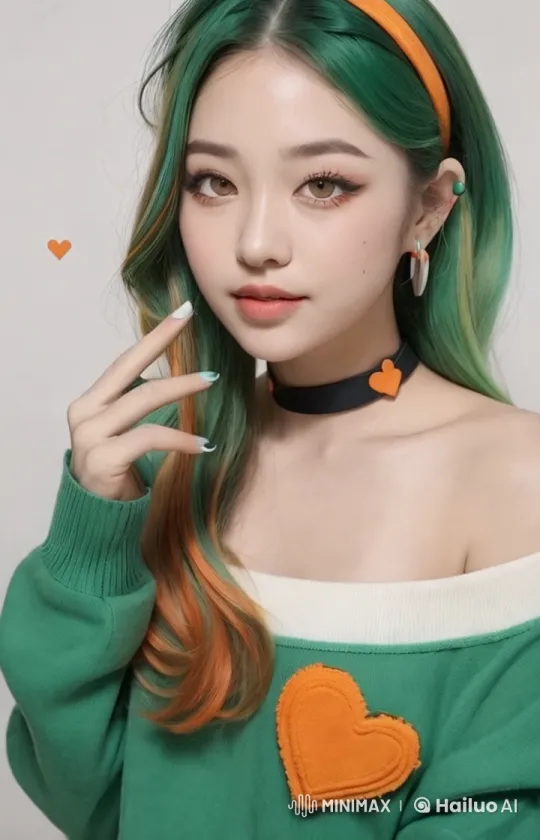 Vibrant Green-haired Character in Live2D with Detailed Animation – AI Generated Video | Hailuo AI