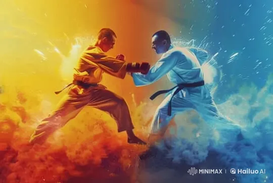 Intense Live2D Kung Fu Battle with Vibrant Visuals – AI Generated Video | Hailuo AI