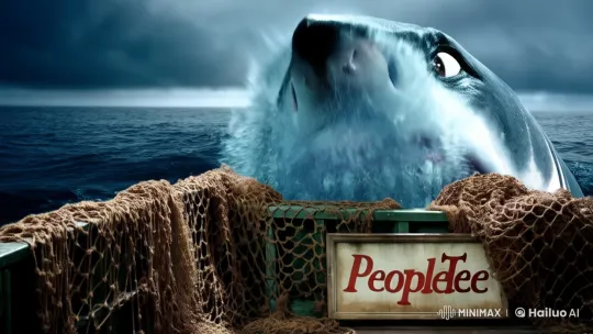 Man Escapes from Shark's Mouth onto Fishing Boat – AI Generated Video | Hailuo AI