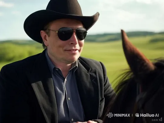 Man in Suit on Horse Galloping in Meadow – AI Generated Video | Hailuo AI