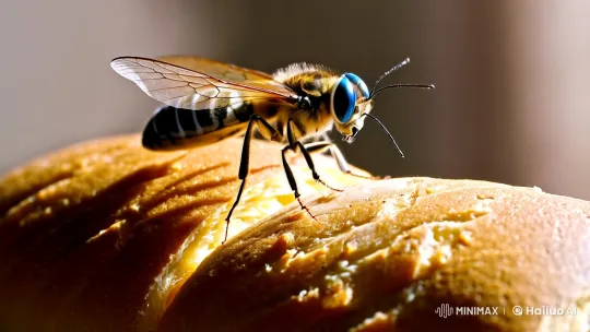 Blue-Eyed Mosquito Deposits Larvae on Bread – AI Generated Video | Hailuo AI