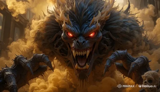Magical Beast Struggles in Enchanted Golden Dust – AI Generated Video | Hailuo AI