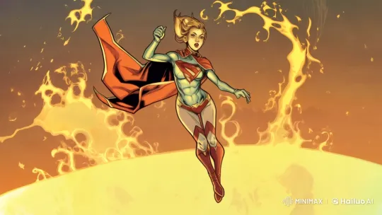 Supergirl Glides Over the Sun in Live2D Animation – AI Generated Video | Hailuo AI