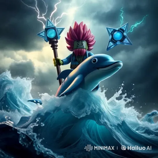 LEGO Sideshow Bob Commands Oceanic Battle in Storm – AI Generated Video | Hailuo AI