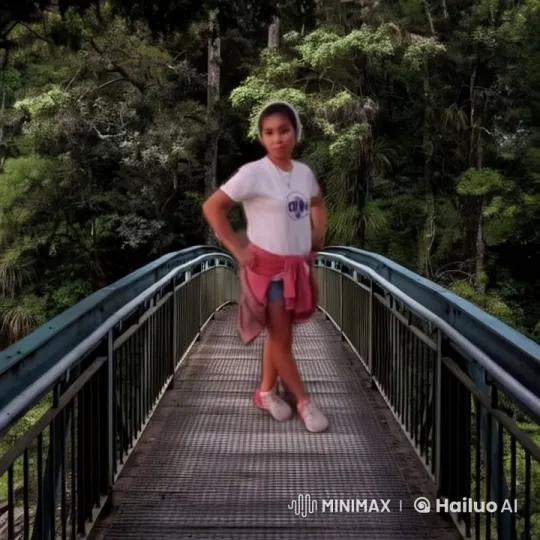 Youthful Dancer on Bridge Amidst Forest Serenity – AI Generated Video | Hailuo AI