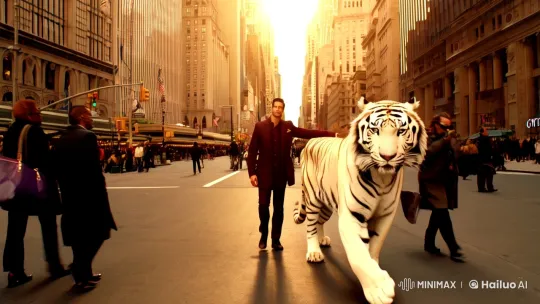 Vanderlei and White Tiger Stroll Through Aesthetic Fifth Avenue – AI Generated Video | Hailuo AI