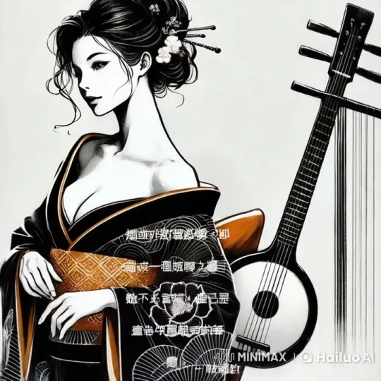 Japanese Woman in Kimono with Shamisen – AI Generated Video | Hailuo AI