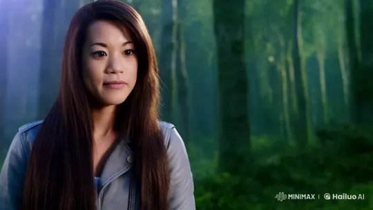 Woman Meets Majestic White Wolf in Serene Forest – AI Generated Video | Hailuo AI