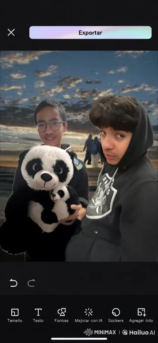 Affectionate Moment Between Two Boys with Panda Plush Toys – AI Generated Video | Hailuo AI