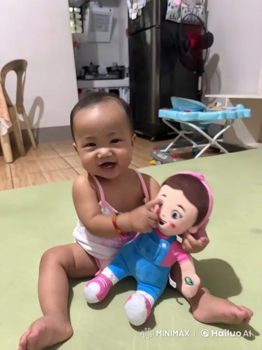 Toddler's Joyful Play with Doll and Kung Fu Moves – AI Generated Video | Hailuo AI
