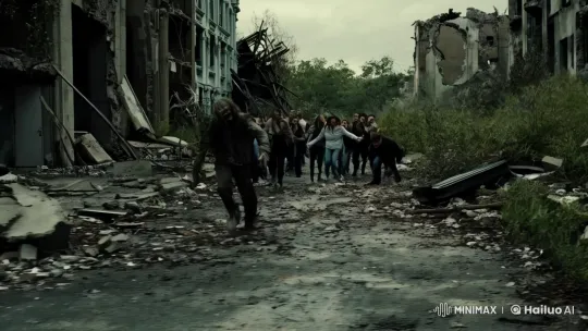 Zombie Chase in Post-Apocalyptic Urban Ruins – AI Generated Video | Hailuo AI