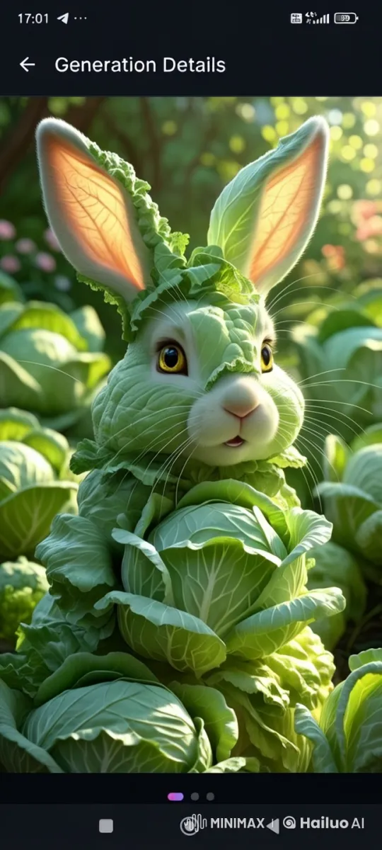 Whimsical Bunny in a Lush Cabbage Garden – AI Generated Video | Hailuo AI