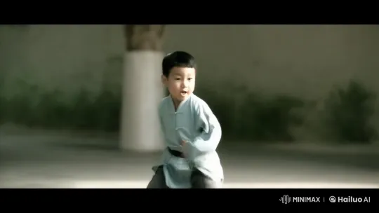 Young Boy Performs Impressive Kungfu Routine – AI Generated Video | Hailuo AI